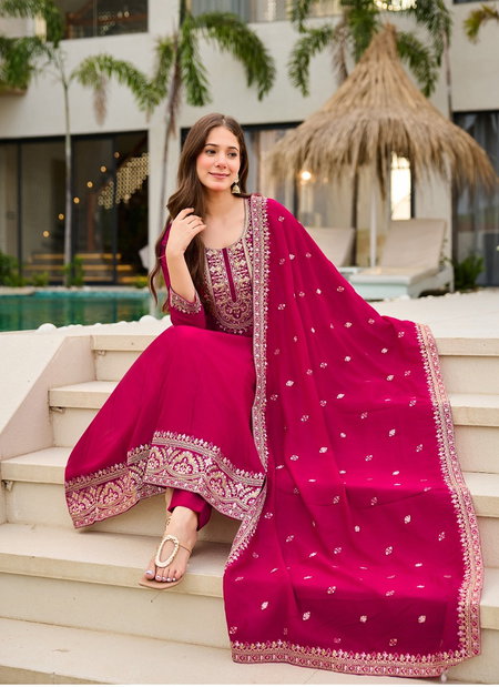 Kavita By Nsf Cp Vichitra With Embrodeiry Work Kurti With Bottom Dupatta Online Wholesale